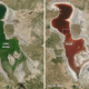 Lake Urmia, before and after (Image: NASA Earth Observatory images by Joshua Stevens)
